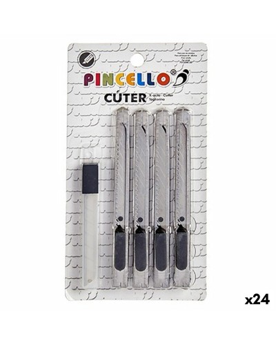 Cutter Set Zilverkleurig Metaal Plastic 1,5 x 18,5 x 10 cm (24 Stuks)