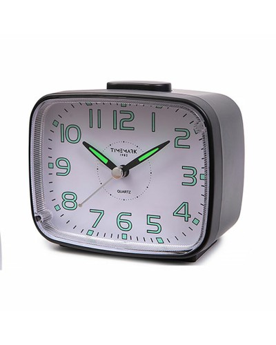 Orologio-Sveglia Analogico Timemark 12 x 9,5 x 6,5 cm Nero Classico