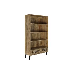 Scaffale DKD Home Decor Nero Metallo + Legno di Mango 100x40x180cm