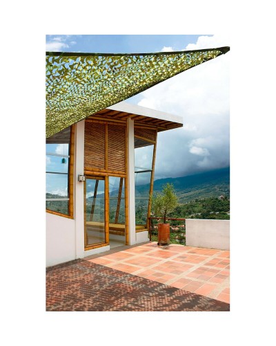 Tenda Parasole a Vela Rettangolare Faura Verde militare 3 x 4 m Reversibile Mimetico