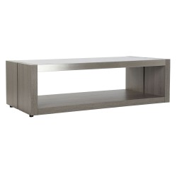 DKD Moderner Couchtisch aus Kristall, Aluminium und Eiche (120 x 60 x 37,5 cm)
