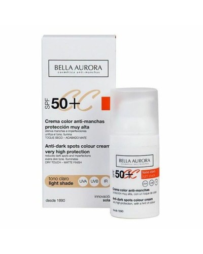 Anti Donkere Vlekken Crème CC Cream Bella Aurora 2526113 Lichte Huidskleur 30 ml