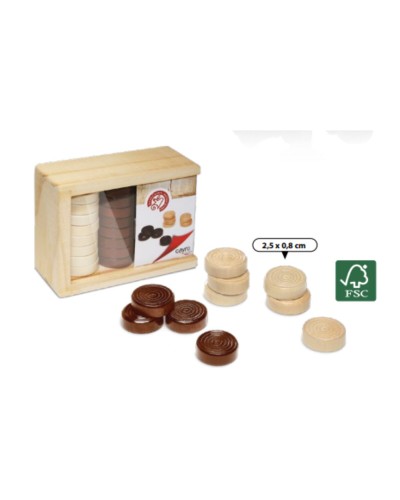 Checkers Pieces Cayro 617 Wood