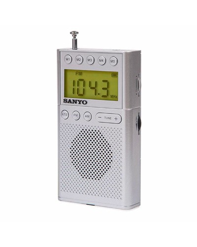 Radio Portátil Digital Sanyo Plateado AM/FM