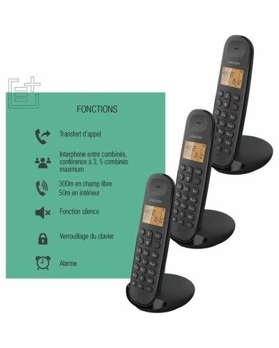 Kabelloses Telefon Logicom ILOA 350 TRIO Schwarz