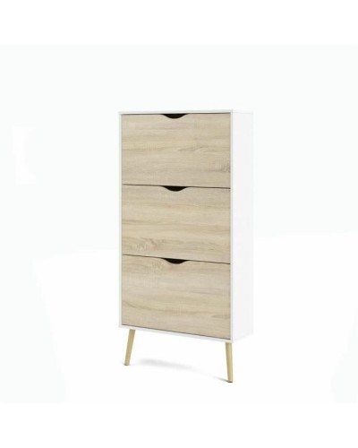 Zapatero Blanco Madera Roble 70,2 x 23,9 x 138,9 cm