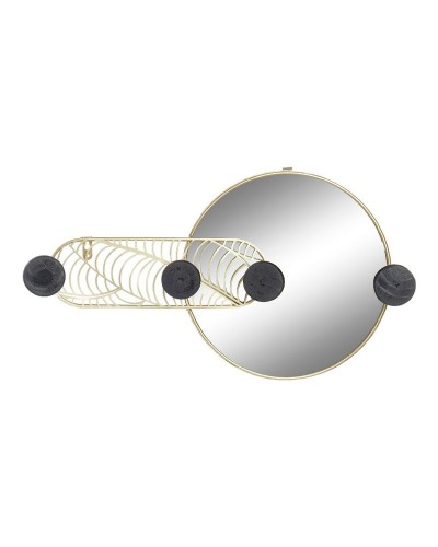 Espejo de pared negro y dorado DKD Home Decor | Cristal y hierro | 44 x 7 x 25 cm
