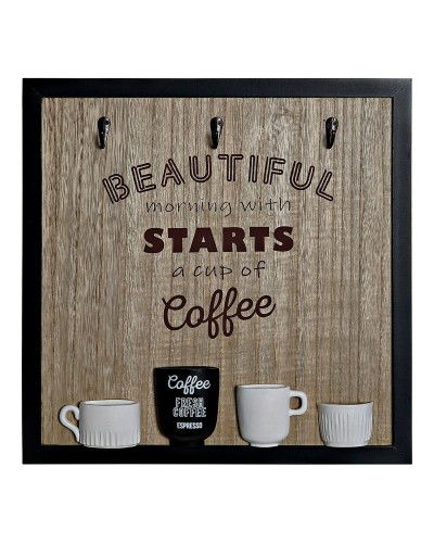 Wandkapstok DKD Home Decor 8424001775712 Hout Hars Hout MDF Vintage 41 x 3 x 41 cm