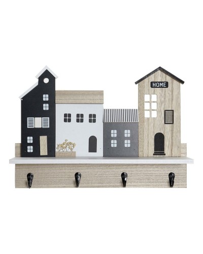 Bokhylla DKD Home Decor Kapphängare 39 x 9 x 27 cm Svart Brun Vit Trä MDF