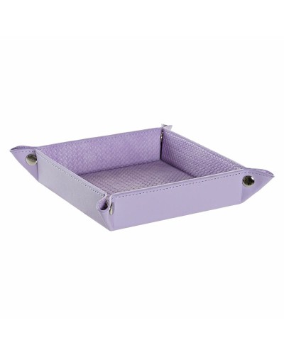 DKD Home Decor "Lilac" Trinket Tray, Square, 20 x 20 x 4 cm, Elegant Romanticism
