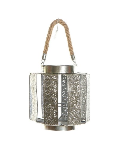 Chandelier DKD Home Decor Argenté 21x21x23 cm, Métal avec Design Corde Arabe
