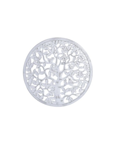 DKD Home Decor White Tree Wall Decoration in MDF (80 x 2 x 80 cm)
