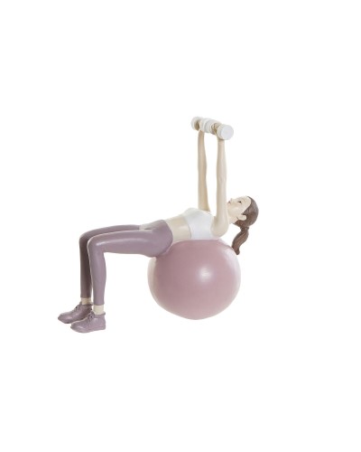 DKD Home Decor Rose Yoga Scandi, Statue Décorative pour Maison et Jardin, 18,5 x 8 x 17,5 cm
