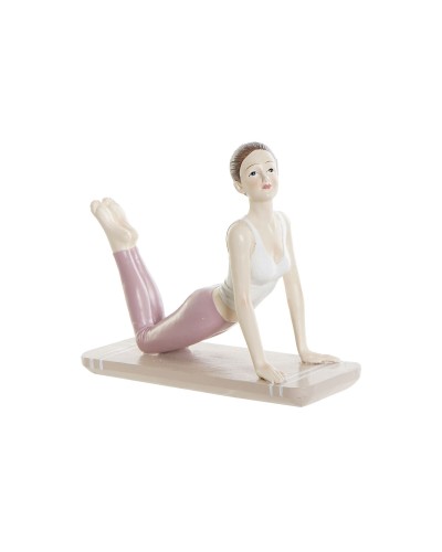 Prydnadsfigur DKD Home Decor Rosa Yoga Scandi 16 x 6 x 13 cm