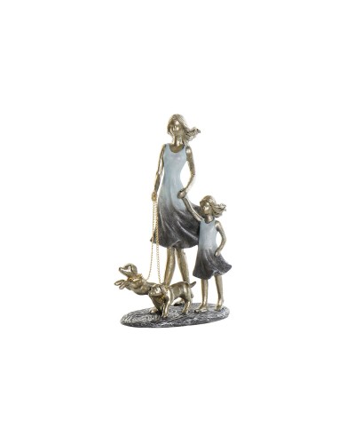 Estatua Decorativa Azul-Dorado DKD Home Decor (16 x 9,5 x 24 cm) - Familia
