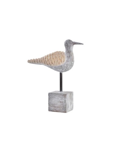 DKD Home Decor Estatua Pájaro Mediterráneo Gris - 23 x 9 x 26,7 cm
