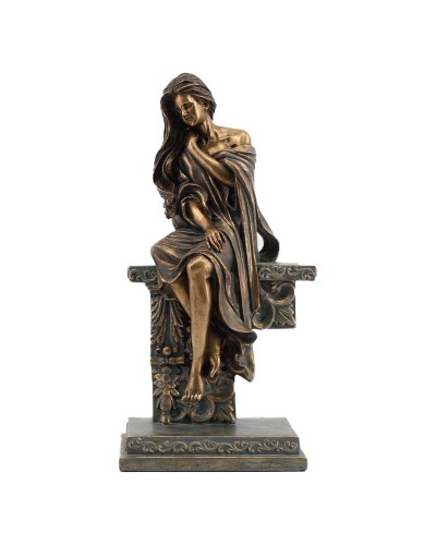 Prydnadsfigur DKD Home Decor 17 x 11 x 32,50 cm Kvinna Koppar