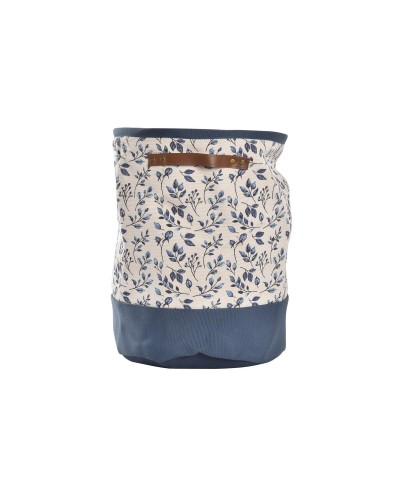 DKD Home Decor Cesto para Ropa Sucia Azul Blanco de 30 x 30 x 40 cm de Plástico
