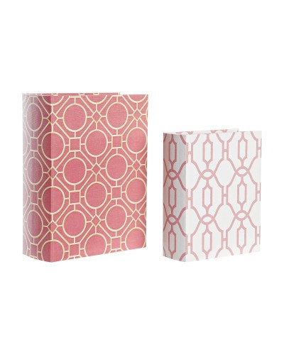 Doos DKD Home Decor Boek Canvas Hout 20 x 8 x 26 cm (2 Stuks)