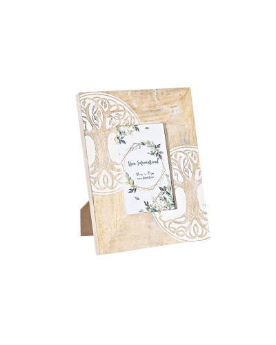 Kuvakehys DKD Home Decor Valkoinen Ruskea Puu Kristalli Mangopuu Puut Intialainen mies 20 x 2 x 25,5 cm