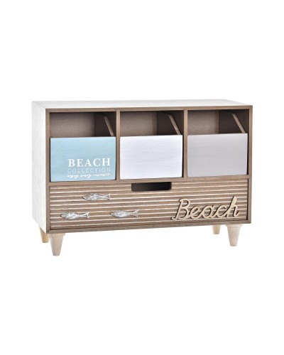 Scatola Portagioie DKD Home Decor in Legno Marrone Turchese, 34x14x24 cm