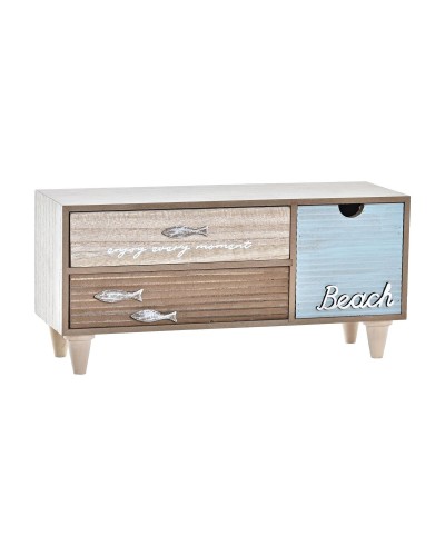 Smyckeskrin DKD Home Decor Brun Turkos Trä 34 x 13 x 16 cm