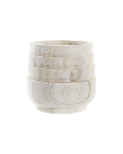 Kasvit DKD Home Decor Ruskea Luonnollinen Neliö Boho 17 x 17 x 16 cm