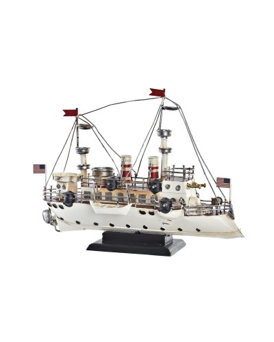 DKD Home Decor Vintage Decorative Boat White Black, 32 x 13 x 22 cm
