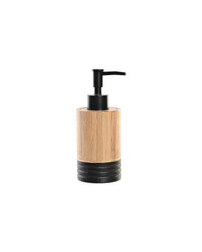 Dispensador de Jabón DKD Home Decor, Negro Natural, Bambú y Polipropileno
