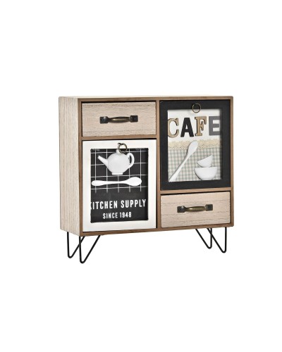 DKD Home Decor Multipurpose Container in Metal, Crystal and MDF - Order and Style in the Kitchen (30 x 10 x 29 cm)
