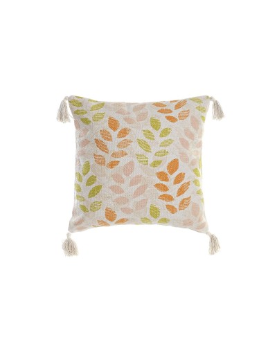 Coussin DKD Home Decor Boho Fleurs, Beige 45x45 cm
