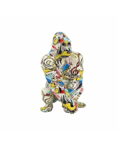 Koristehahmo DKD Home Decor 14 x 13 x 22 cm Monivärinen Gorilla Moderni
