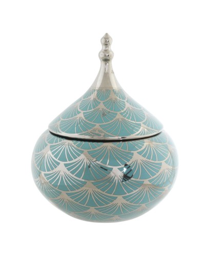 Vaso DKD Home Decor Bianco Dorato, Porcellana Orientale, 18 x 18 x 22 cm Elegante e Decorativo