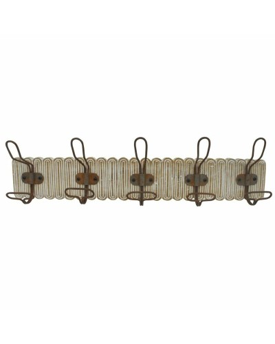 Appendiabiti da parete DKD Home Decor Coloniale in ferro e legno di mango, 61 x 10 x 21 cm, stile decapato