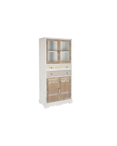Armoire Blanche Naturelle DKD Home Decor Cristal Sapin, 86x40x180cm
