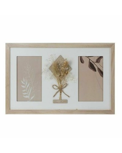 Fotoram DKD Home Decor 39 x 1,2 x 22 cm Glas Naturell Vit Shabby Chic