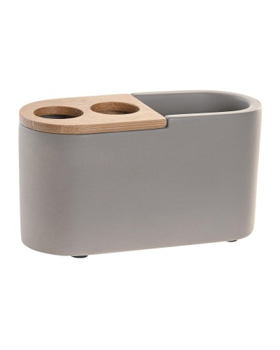 Glas DKD Home Decor 11 X 4,5 X 6 CM Natuurlijk Grijs Cement