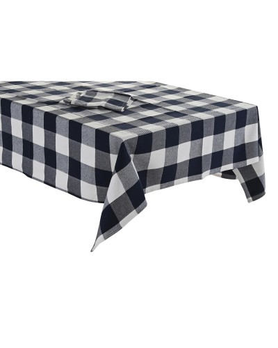 Tablecloth and napkins DKD Home Decor 150 x 150 x 0,5 cm Blue White