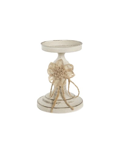 Ljusstakar DKD Home Decor 13 x 13 x 17,5 cm Metall Vit