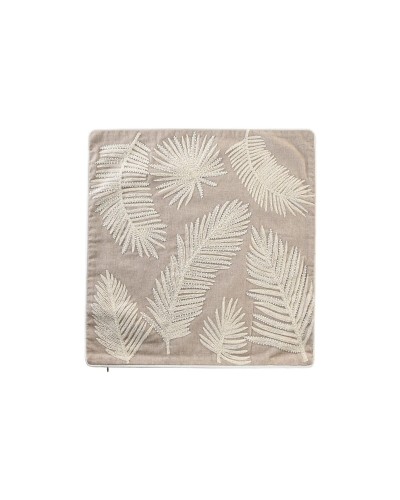 Fodera per Cuscino in Tessuto Foglie Marrone 50 x 50 cm - DKD Home Decor