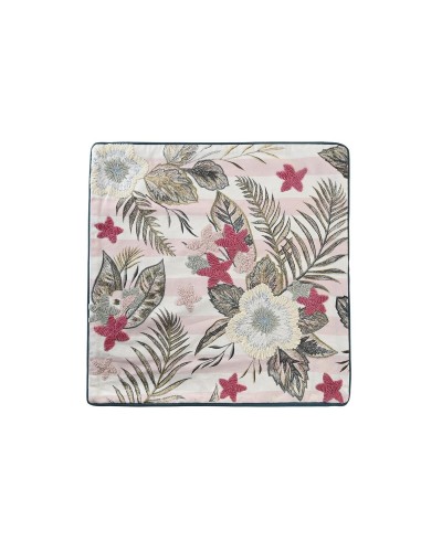 Fodera Cuscino Rosa Verde Tropicale DKD Home Decor, 50x50 cm
