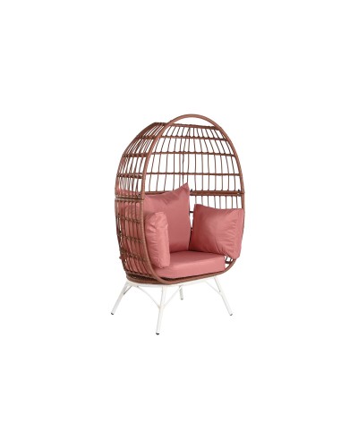 DKD Home Decor Gartenstuhl, 99x71x147 cm, Metall und synthetisches Rattan, weiß
