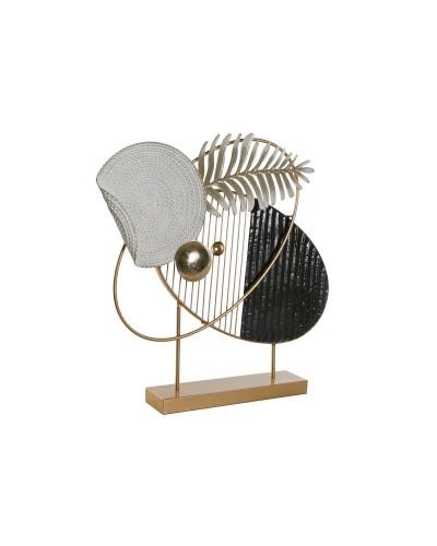 Statue Décorative Abstraite DKD en Blanc, Noir et Or | 56 x 9 x 55 cm | Moderne | Décoration Intérieure
