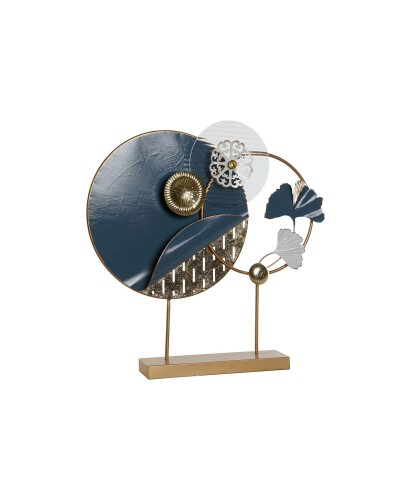 DKD Home Decor - Estatua Abstracta Moderna, Azul Dorado Blanco, 58 x 9 x 60 cm
