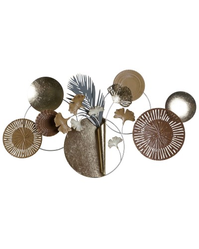 Statua Decorativa DKD Home Decor: Cerchi Grigio Dorato Rame, 90 x 8,3 x 49 cm