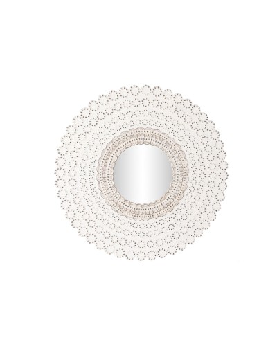 Wall Mirror DKD Home Decor - Natural White Indian Crystal - 120 x 2.5 cm - Pickled MDF Wood
