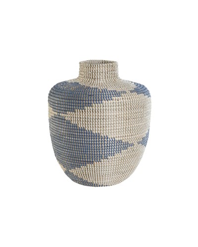 Vas DKD Home Decor Blå Naturell Medelhavs 40 x 40 x 48 cm