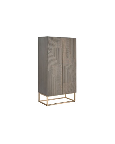 Kast DKD Home Decor 70 x 38 x 140 cm Gouden Hout Donker grijs