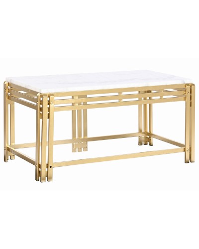 Soffbord DKD Home Decor Metall Aluminium Marmor 80 x 40 x 40 cm