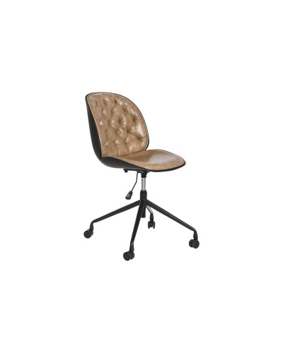 DKD Home Decor Silla de Oficina Ergonómica de Polipropileno Marrón Claro, 47,5 x 57,5 x 83 cm
